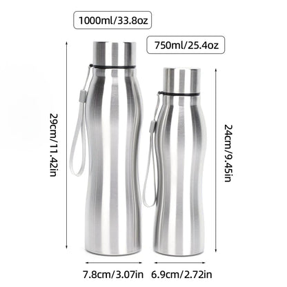 Stainless Steel Water Bottle Gourd Shape Sports Bottle Outdoor Tourism Direct Drinking Hand Rope Tumbler 750/1000ml