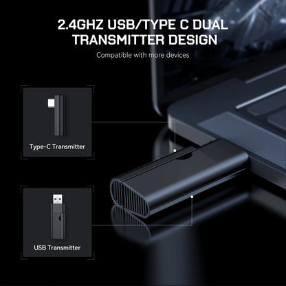 Oneodio G19BT 2.4G Wireless Gaming Headset With Mic USB/type C Transmitter Over-Ear RGB Headphones for PS5/PS4/PC /phone