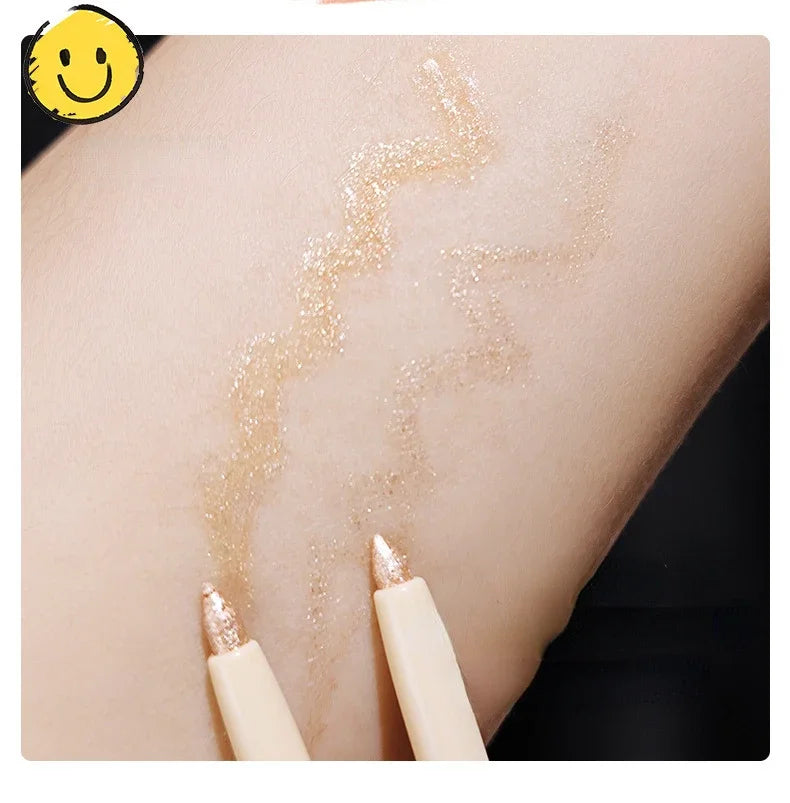 Glitter Eyeshadow Pen Pearlescent Matte Diamond Eyeliner Pen Waterproof Highlight Brighten Silkworm Makeup Pencil Shiny Eyelids