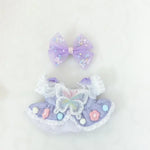 For Ropa labubu v1/v2/v3  pendant baby clothes labubu 3.0 lucky purple bow skirt Outfit Doll Accessories (No dolls)
