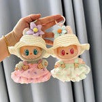 Luxury Plush Wedding Dress Dolls Clothes for Labubu I II Korea Style Fluffy Romantic Wedding Dress Flower Hat Suit for Ladbubu