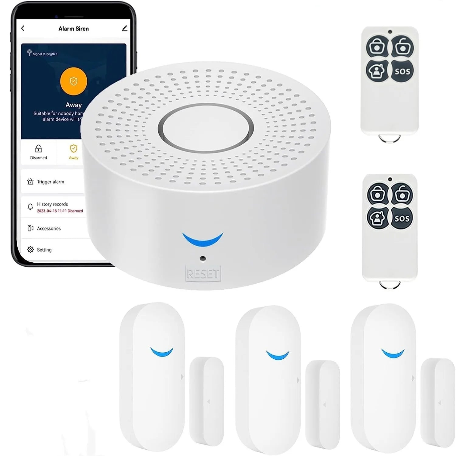 Wireless WiFi Smart Home Automation Security Alarm System With Door Sensor Motion Sensor Smart Life App Burglar Alarm Siren
