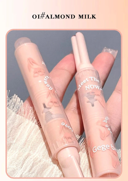 Gege Bear Floral Whisper Moisturizing Mirror Shine Lipstick — Glossy Jelly Finish, Heart-Shaped Bullet, Hydrating Lip Balm