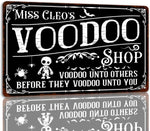 Voodoo Shop Tin Sign Halloween Metal Signs Autumn Witch Ghost Pumpkin Wall Decor Sign For Home Kitchen Cafe 8x12 Inch
