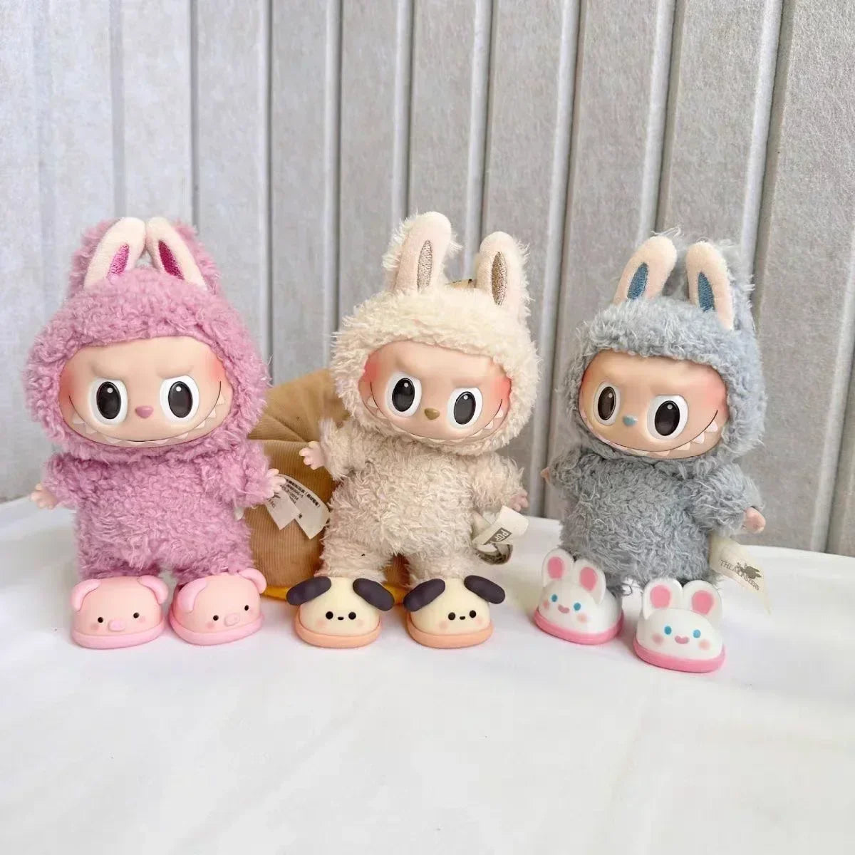 Slipper Shoes Macaron Style 17cm Labubu V2 V1 Doll Shoes Capybara Casual Sandal Dolls Accessories DIY Doll Toys