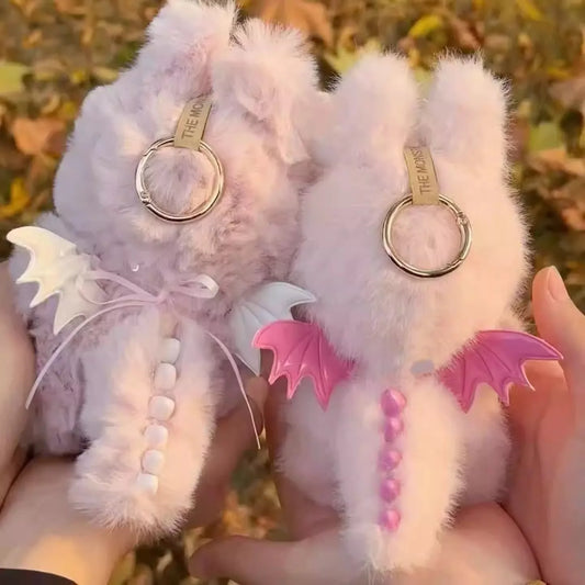 For 17cm Labubu Clothes Lovely Pink Velvet Rabbit Little Devil  Trendy Outfit Accessories Fashion Gift