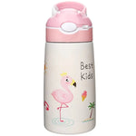 400/500ML Kids Water Bottle Cartoon Dinosaur Thermos Mug Baby Duck Billed Straw 316 Stainless Steel Vacuum Flasks Thermos Bottle