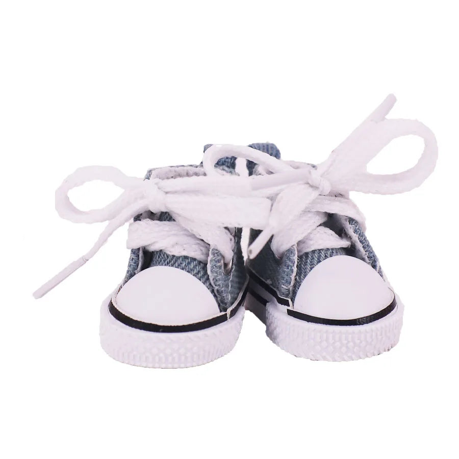 3.8cm Doll Shoes Solid Color Pop Lace up Canvas Shoe PU Shoes For 17cm Labubu Doll Clothes Accessories,Girl's Toys Clothing Gift