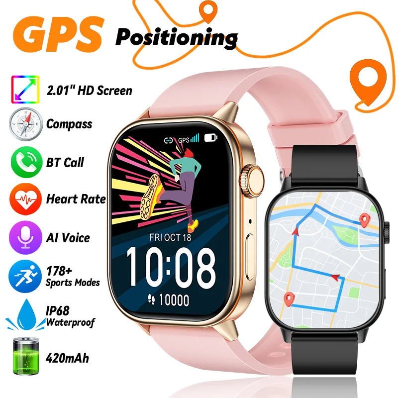 LIGE 2025 For Android IOS GPS Smart Watch Women 2.01