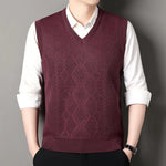 Cardigan Sweater Vests Men Autumn Winter Fleece Knitted Waistcoat Argyle Plaid Smart Causal Fashion Knit Sleeveless Sweater Vest