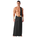 Mens Ancient Greek God Toga Gladiator Costumes Roman Emperor One Shoulder Sleeveless Robe Halloween Medieval Warrior Outfits