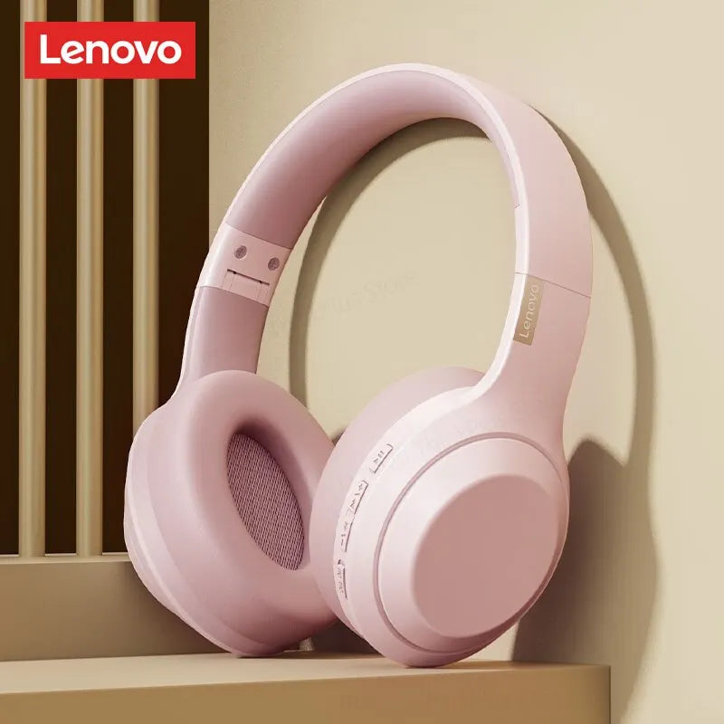 Lenovo TH10 Wireless Bluetooth Headset HIFI Stereo Earphones Foldable Over Ear Earbuds Sports Game Headphones with Microphone