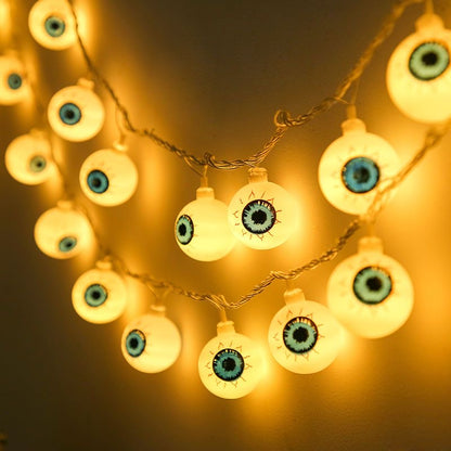 3 6M Pumpkin Horror Eyeballs LED String Lights Portable USB 20 40 Leds Halloween Party Decoration For Home bar Atmosphere Decor