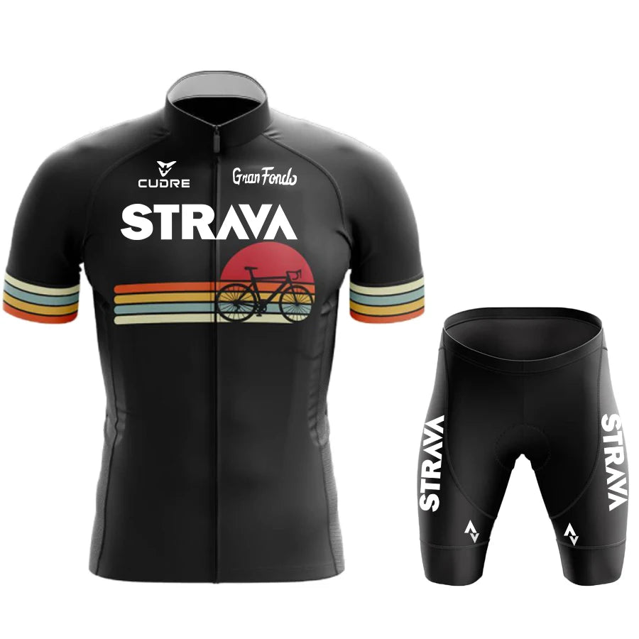 STRNVN Men's Summer MTB Cycling Jersey Set – Breathable Short Sleeve Bike Outfit