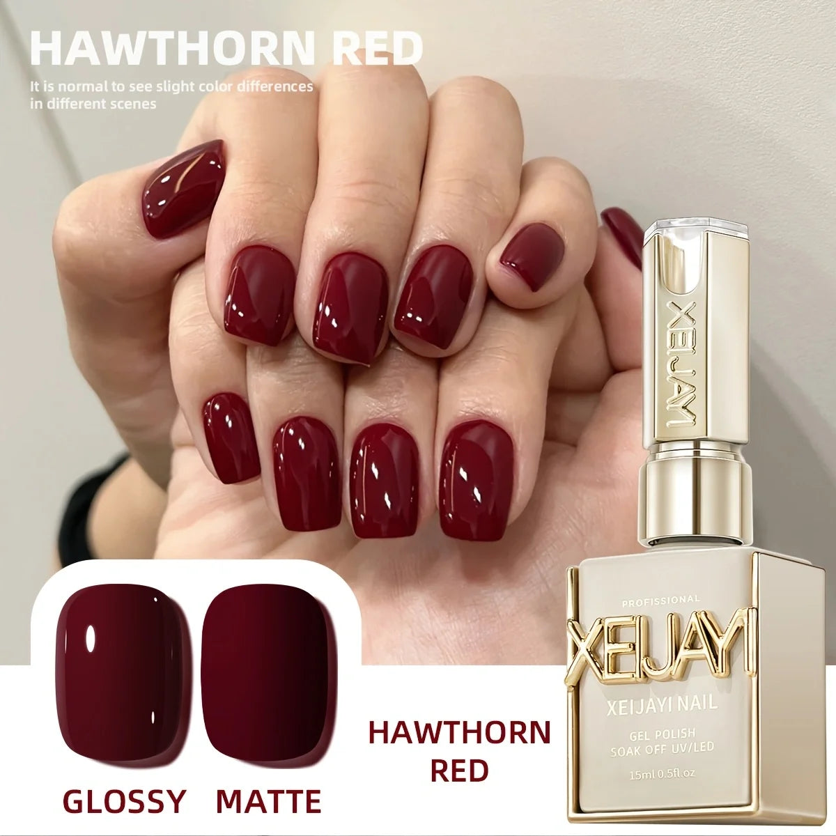 1pc 15ml Wine Red Gel Nail Polish Starter Pure Soak Off No Wipe Nail Gel Polish Suitable For All Seasons