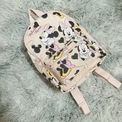 Disney Minnie New Original Fashion Girls Backpack High Quality Large Capacity Cute Children's School Bag Luxury Brand Backpack