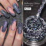 FOUR LILY 5ml Reflective Glitter Liner Nail Gel Polish Gold Silver Red Sparkling Nail Supplies UV/LED Varnish Painting Gel