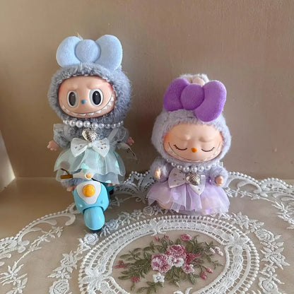 17cm Mini Plush Doll'S Clothes Outfit Accessories For Korea Kpop Exo Labubu Idol V2 Bow princess dress Clothing Gift