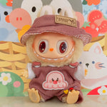 Labubu Doll Fashion Set Cute White Shirt Hat Animal Overalls Doll Clothes Accessory Gift for 17cm Doll