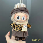 Cute Mini Plush Doll Clothes for 17cm Labubu Many Kinds of Overalls Clothes Accessories