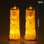 Halloween Horror Ghost Bride Groom LED Candle Electronic Light Halloween Skeleton Lamp Party Decoration Flameless Night Lights