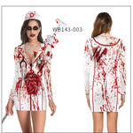 Women's Halloween Costume Dress Cosplay Nurse Costume Uniform Party Sexy Tight Skirt Dress For Female Skeleton Party Carnival