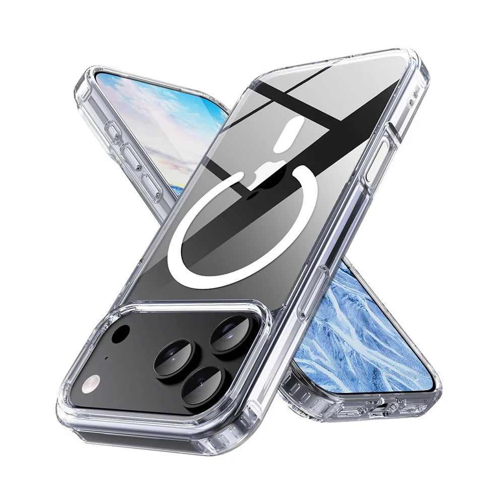 Magnetic Magsafe Wireless Charging Case For iPhone 17 Pro Max iPhone17 Air Clear Hybrid Hard Cover Soft Shell For iPhone17ProMax