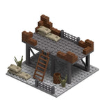 WW2 Military Army Soldiers World War 2 Military Base Observation Tower Model Assemble Building Blocks Bricks Children's DIY Toys