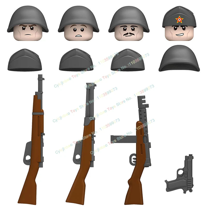 N601-650 MOC Military War Infantry Soldiers Action Figures Creative Bricks Accessories Building Blocks Children's Toys Gifts