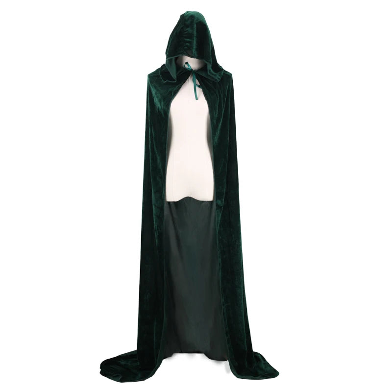 Christmas  Grim Reaper Cloak Velvet long Hooded Unisex cape for  Devil Witch Wizard Halloween Christmas Cosplay cloak