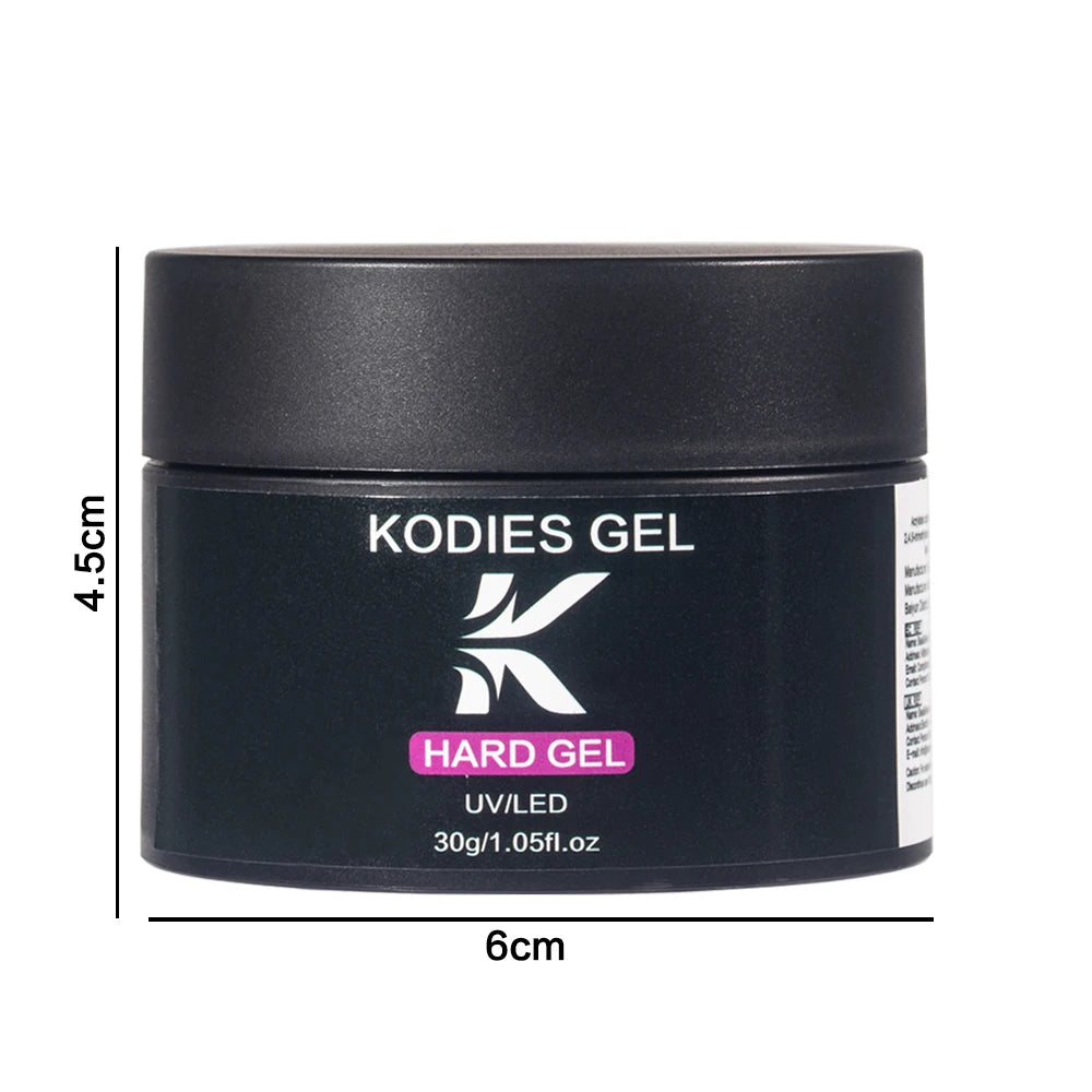 KODIES GEL Acrylic Builder Nail Gel for Extension 30g Blush Pink Soft Hard Construction Gel Semi Permanent UV Manicure Nail Art