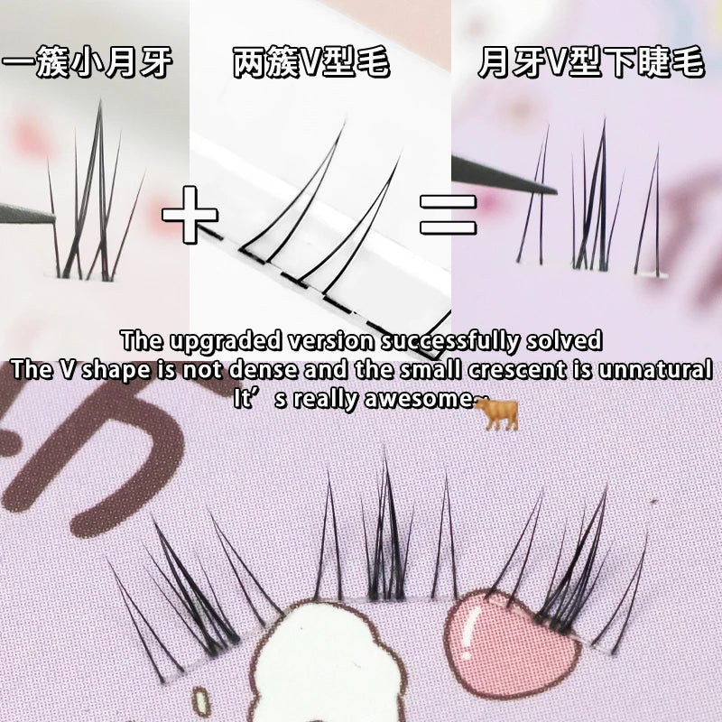 5-7mm Air Lower Eyelashes Fairy Fake LashesSegmented Natural Under Lashes Manga Bottom Lashes Makeup Eyelash Makeup Tool10 Rows