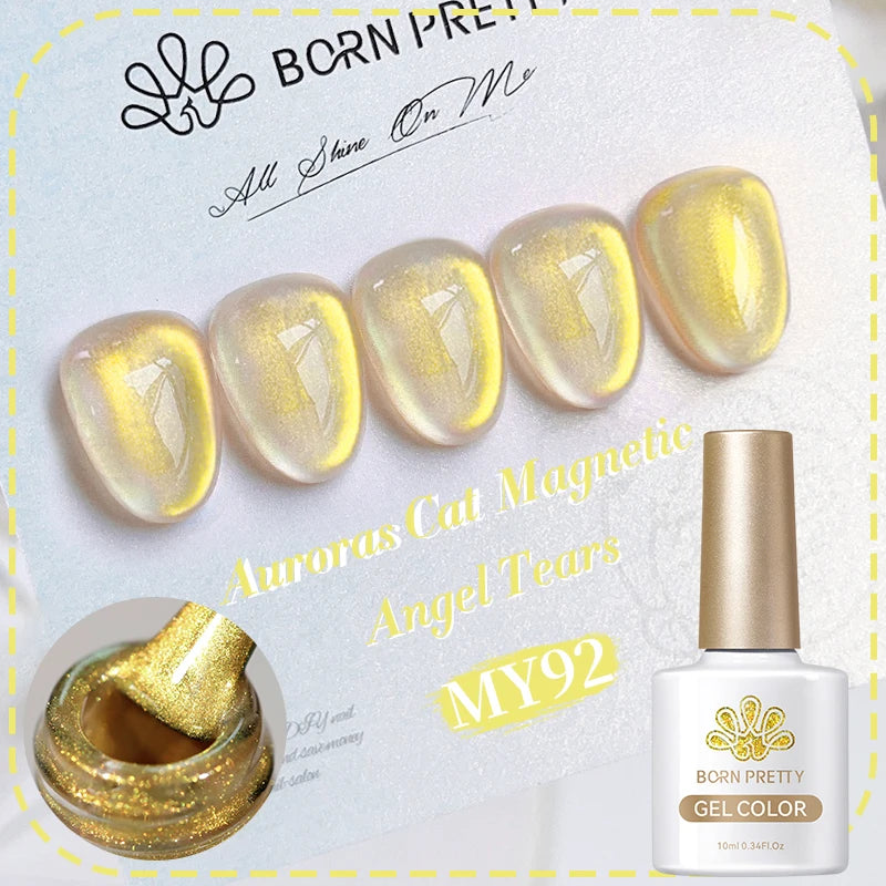 BORN PRETTY 10ml Silver Water Light Cat Magnetic Gel Nail Polish Nail Supplies Vernis Semi Permanent Gel for Fall Winter Nails