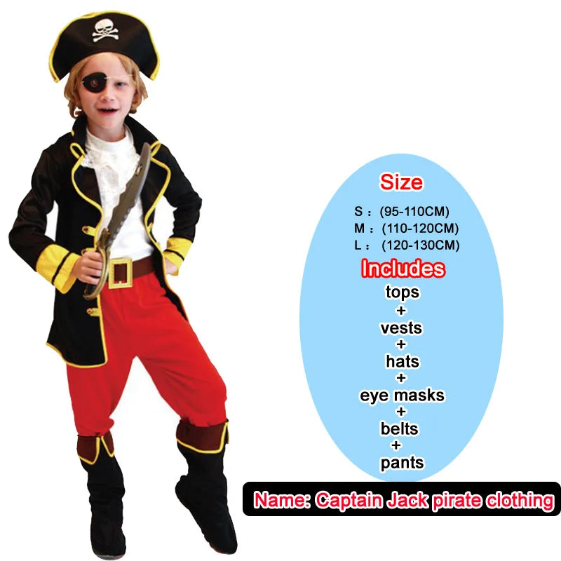 Halloween Children's Pirate Costumes for Boy Boys Kids Children Pirate Costume Fantasia Infantil Cosplay Clothing