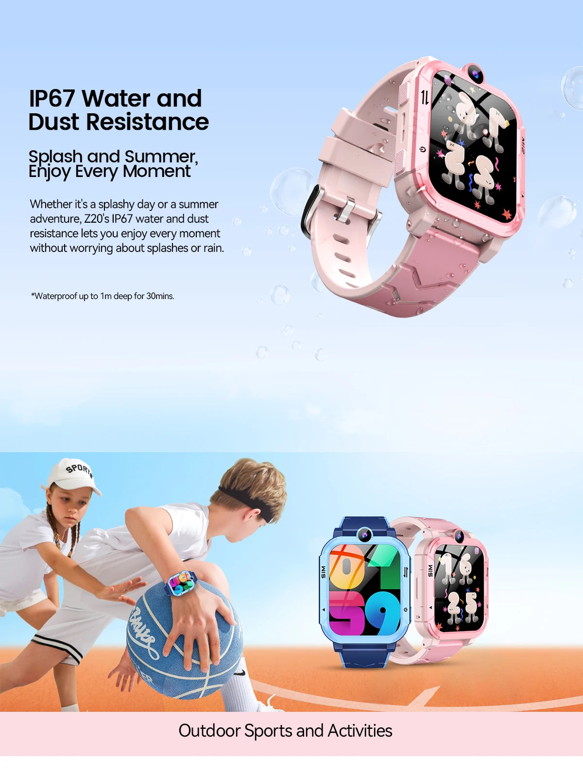 Blackview Z20 Kids Smartwatch IP67 Waterproof, 4G SOS Emergency Calling , Monitor, GPS +LBS+WIFI Location Tracking Phone Watch