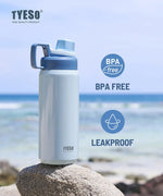 Tyeso Stainless Steel Sports Water Bottle Insulated Leak-Proof Portable Fitness Flask for Outdoor Workouts Travel Vacuum Flasks