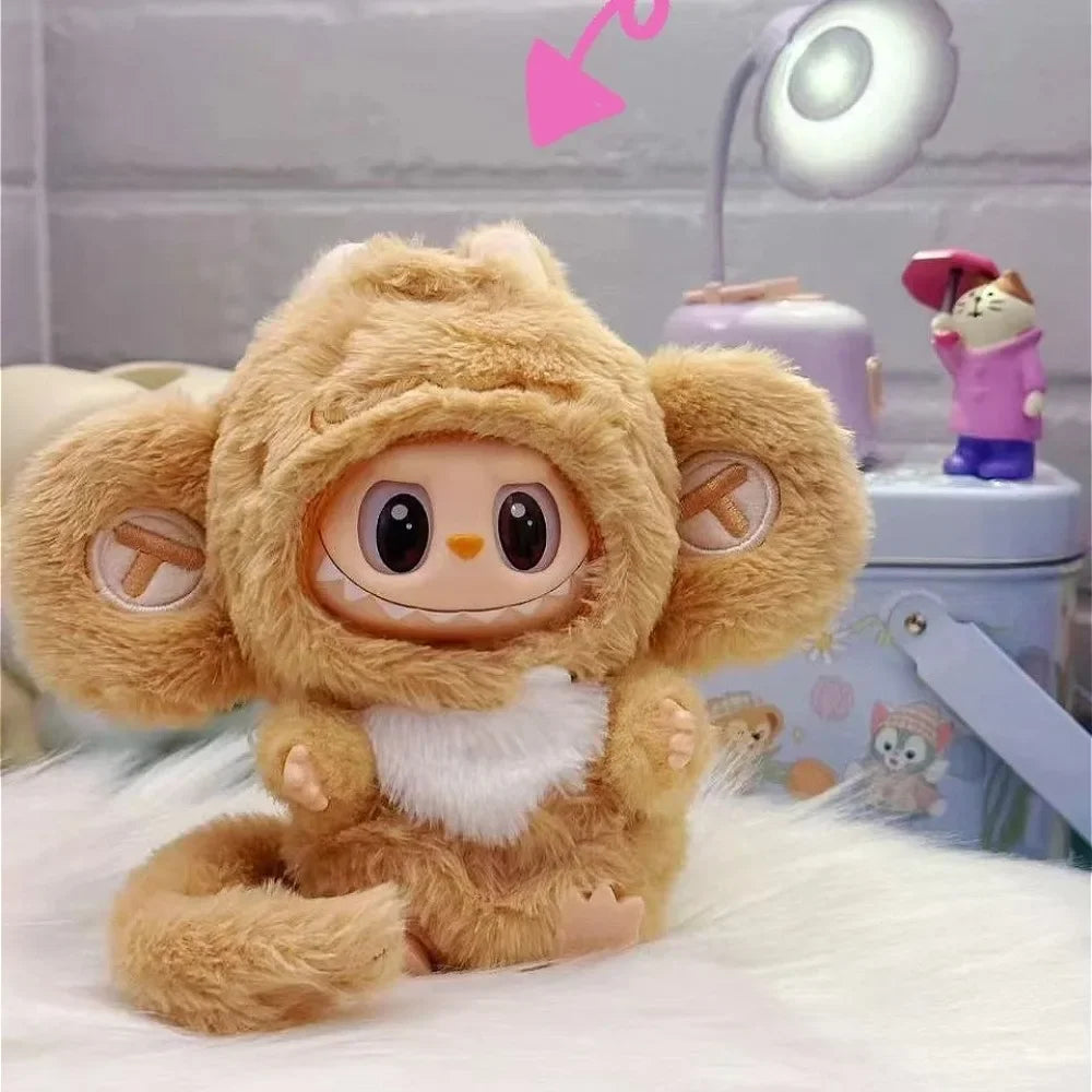 Ropa Labubu Cute Monkey Adventure Clothes Bear Rabbit Bib Pants Overalls Animal-themed Pendant Labubu Outfit Macaron Costume