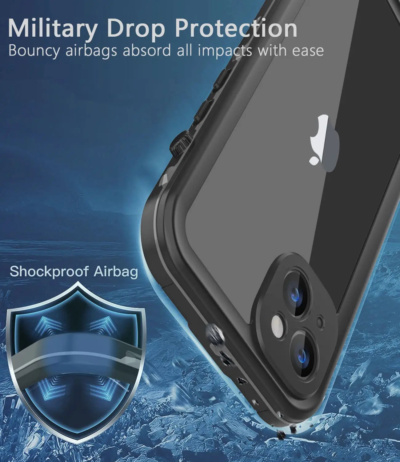 Full Sealed Clear IP68 Waterproof Case For iPhone 16 15 14 Plus 13 12 11 Pro Max Mini XS XR X Shockproof Cover Screen Protector