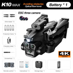 K10 Max RC Drone HD 4K Plane 3 Camera Helicopter Obstacle Avoidance Wifi FPV Quadcopter Optical Flow Aircraft Helicopter Kid Toy