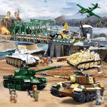 Military ww2 Cannon Assault Armored Vehicle Battle Tank Car Truck Army Weapon Building Blocks Sets Model King Kids Toys Gift