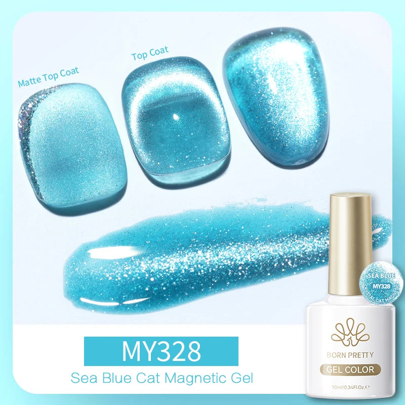 BORN PRETTY 10ml Silver Water Light Cat Magnetic Gel Nail Polish Nail Supplies Vernis Semi Permanent Gel for Fall Winter Nails