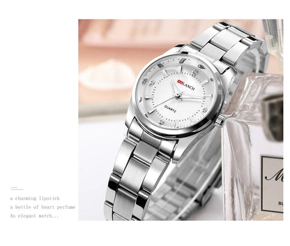 Luxury Women's Watch 29mm Fashionable Stainless Steel Rhinestone Pink Minimalist Girl Clock Outdoor Travel Women Wrist Watches