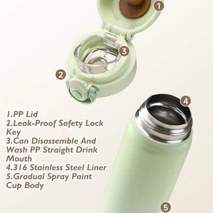500ml large capacity thickened 316 stainless steel vacuum Thermal insulation portable Tumbler Thermos Water bottle Coffee cup