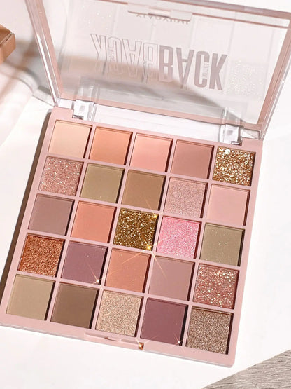 25 Colors Eyeshadow Palette High Gloss Cement Grey Rose Brown Color Tone Matte Glitter Daily Makeup Dry Rose Eyeshadow For Music