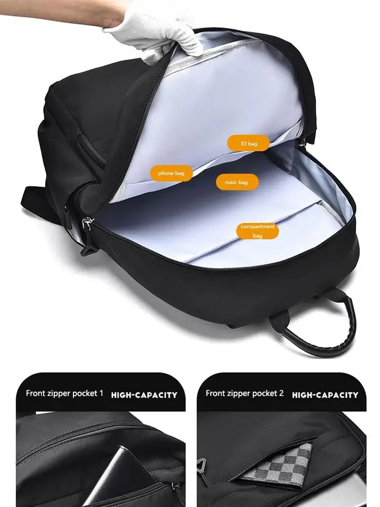 A New 14-inch Casual Simple Student Backpack Large Capacity Children's Schoolbag School Travel Unisex Laptop Backpack