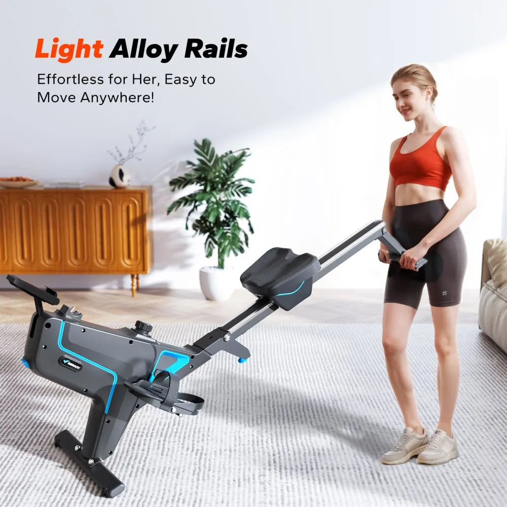MERACH R05 Magnetic Rowing Machine, Foldable, 16 Resistance Levels, 350lbs Weight Capacity, Bluetooth & App