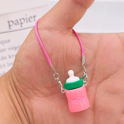 Dollhouse Mini Pendant Model Cartoon Cute Little Mini Mobile Phone Ornament for 15-17cm labubu Cartoon Pendant Sweet Couple Gift