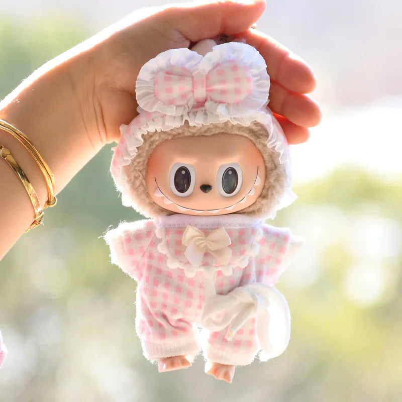 17cm Cute Mini Plush Doll'S Clothes Outfit Accessories For Korea Kpop Exo Labubu Idol Dolls Skirt Hat Clothing DIY Kids Gift