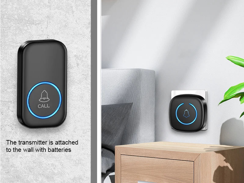 Wireless Doorbell Intelligent Welcome Door Bell 300M/984 FT Remote 60 Songs Melodies Home Smart Doorbell US EU UK Plug Optional