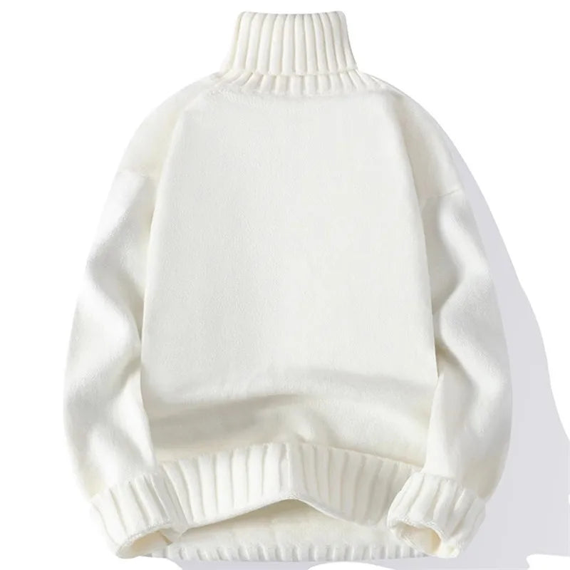 New Turtleneck Sweater Men Pullover Casual Solid Color Knitted Black Sweater Fashion Autumn Winter Men Clothing 2023 Sweater Man